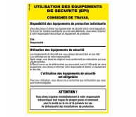 Affichage des consignes de sécurité